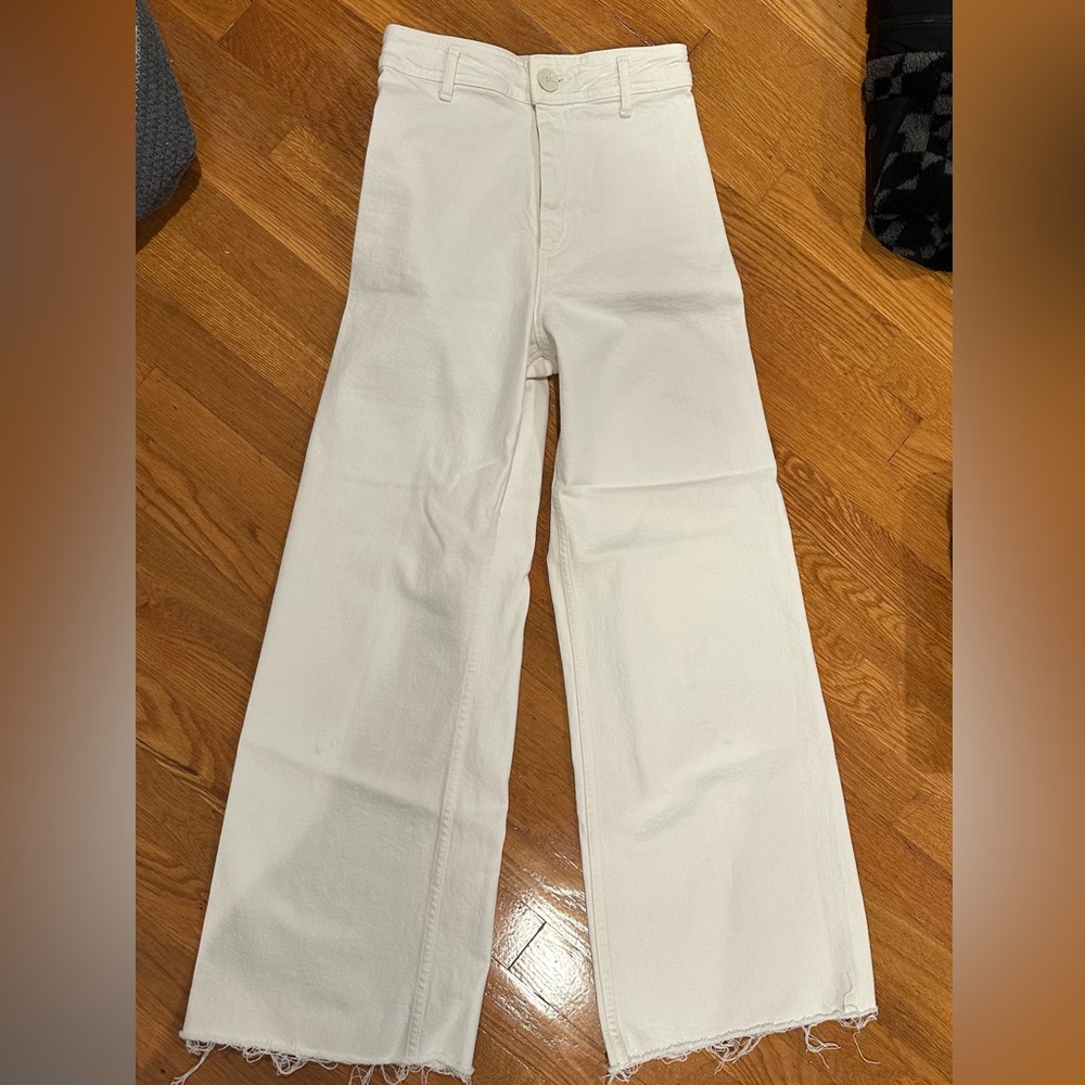 Zara wide leg white jeans